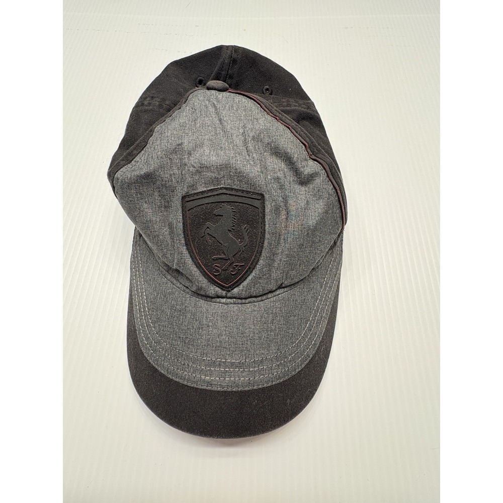Puma Scuderia Ferrari Lifestyle Cap Black Gray Racing Hat Logo Mens Size L‎ XL